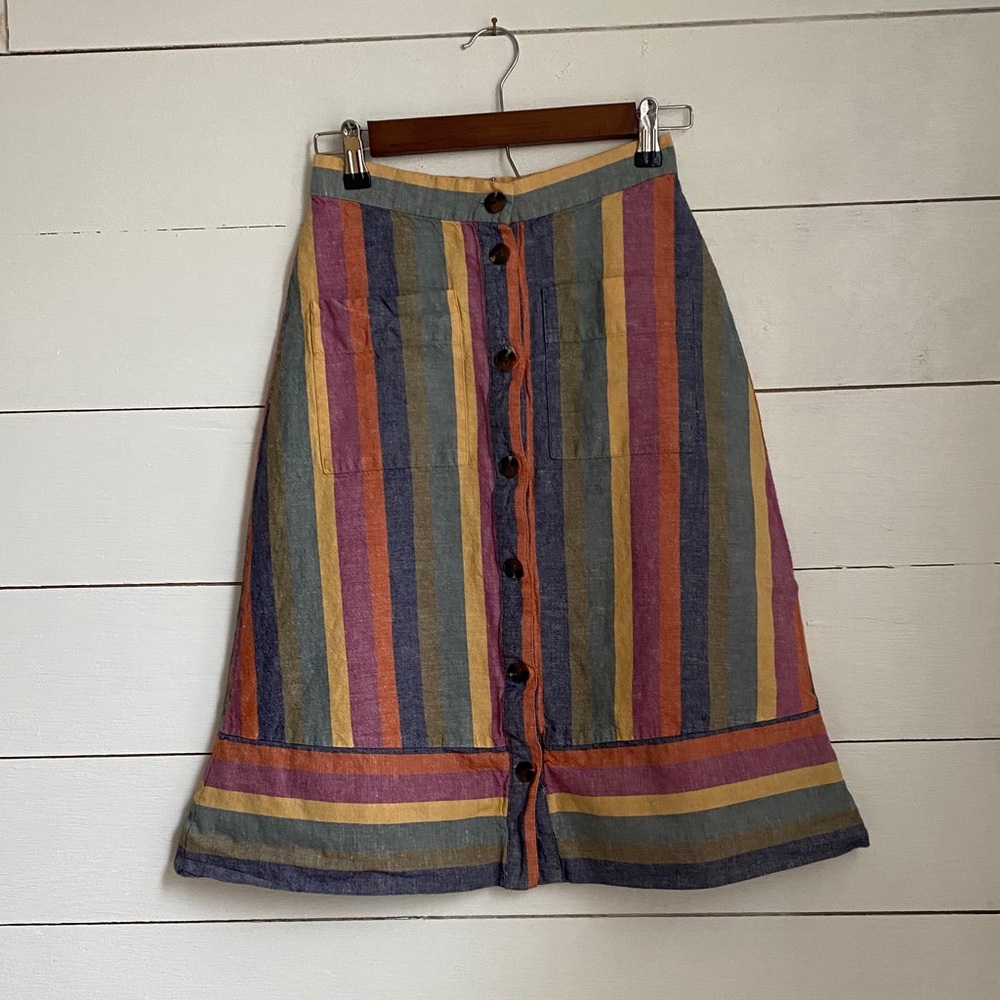 Madewell Multicolor Striped A-Line Skirt